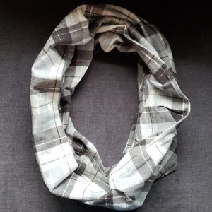 Handmade plaid cowl scarf